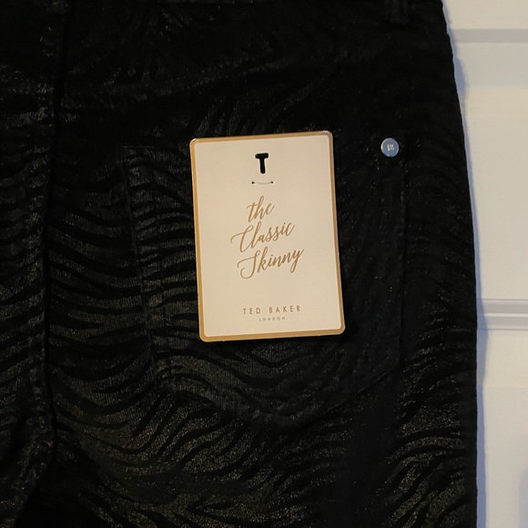 NWT Ted Baker debrah velvet zebra skinny pants - Picture 5 of 12